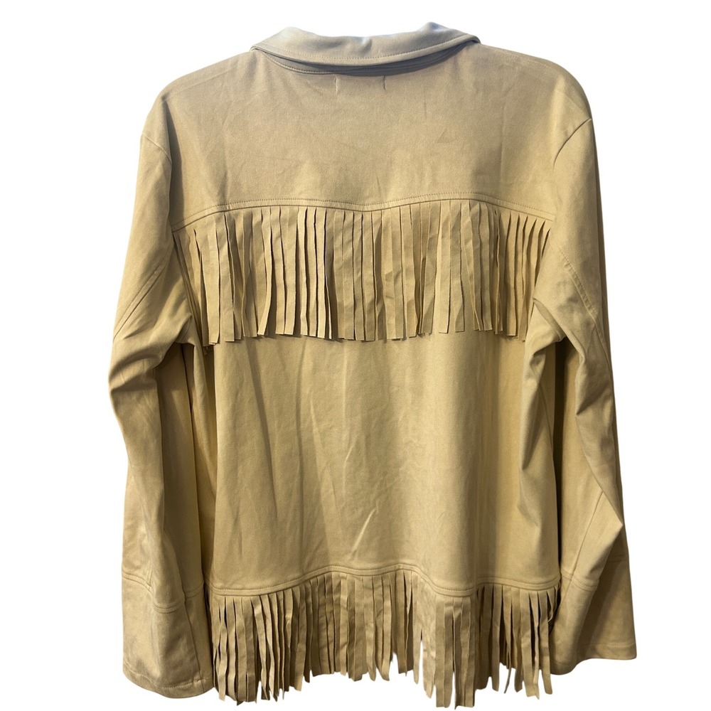 Southern Stitch Suede Fringe Jacket Western Boho Style XL Button Front‎ - Picture 3 of 8